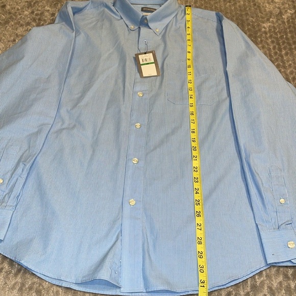 NWT Van Heusen Long Sleeve Button Down Shirt. Pin Stripe. Size Large.  16-16.5 - Picture 6 of 11